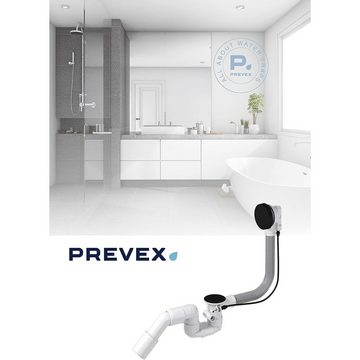 Prevex Siphon BBL-R5R45-002, (1-tlg), PREVEX Bathloc Ab- und Überlaufgarnitur, Ablaufventil mit Stopfen