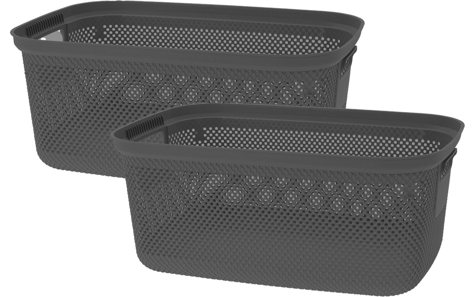 Koopman Wäschekorb Wäschewanne Kunststoff 30 L 2 er Set (Set, 2 St., Packung), 4 Farben, Anthrazit, 30L, Wäschebehälter, Kunststoff