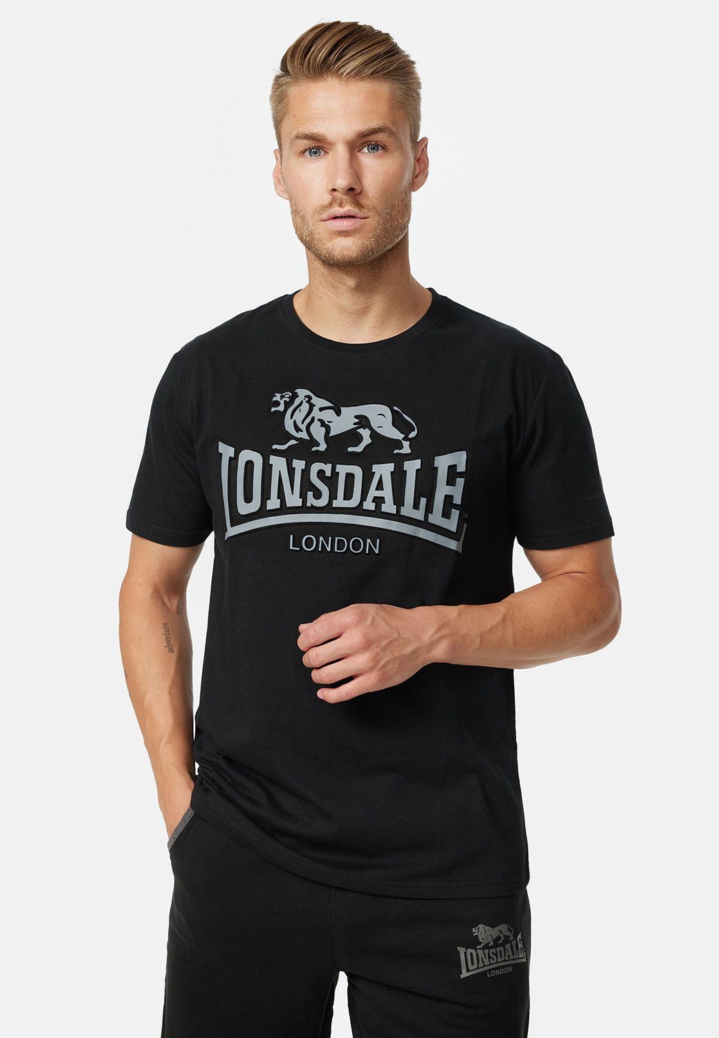Lonsdale T-Shirt KINGSWOOD Black/Grey