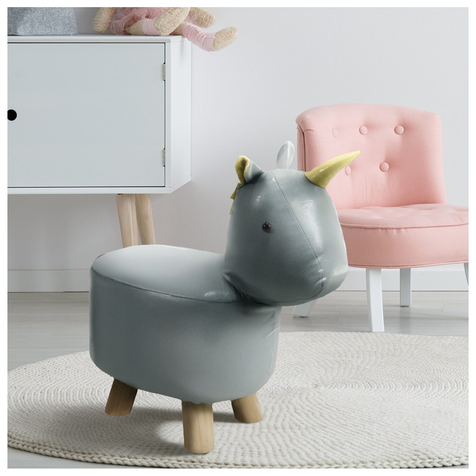 HTI-Living Stehtier Hocker für Kinder Tiermotiv Einhorn, Sitzhocker Reittie günstig online kaufen