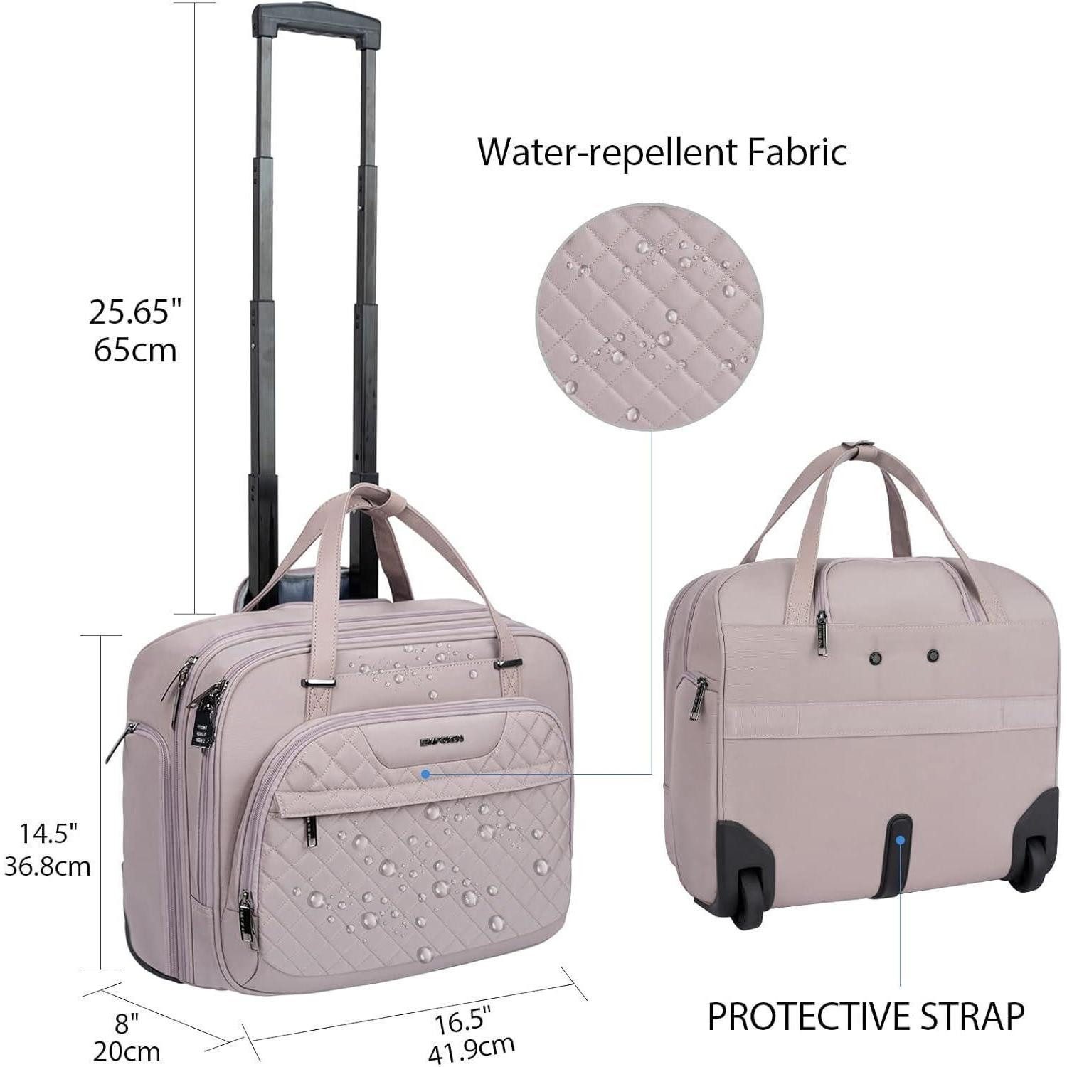 LuxusKollektion Business-Trolley Trolley Rolling Laptoptasche für Frauen, 15.6