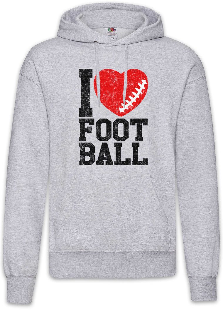 Hoodie I Love Football II Herren Hoodie American US USA Hearts Heart Herz