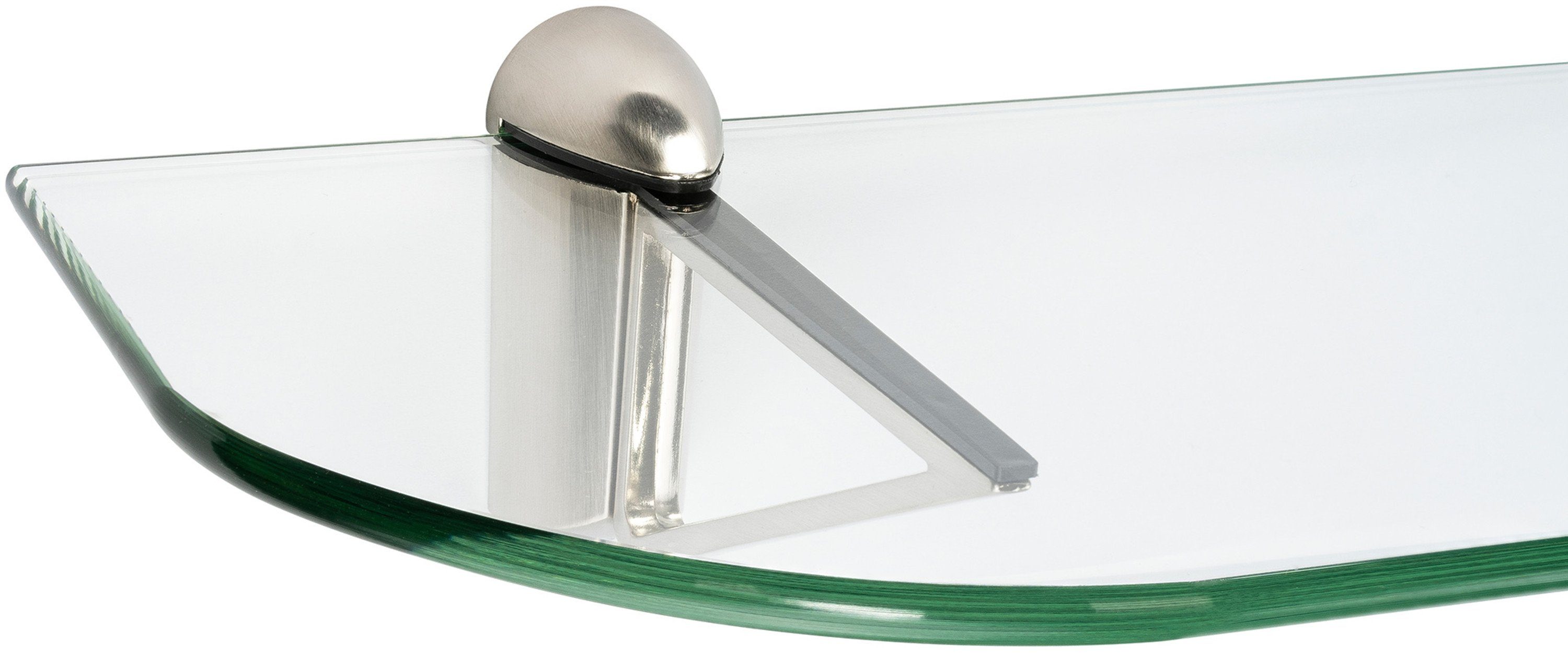 ib style Wandregal Glasregal 6mm klar 40 x 15 cm + Clip TRIANGOLO, Glasboden aus ESG-Sicherheitsglas - Wandregal