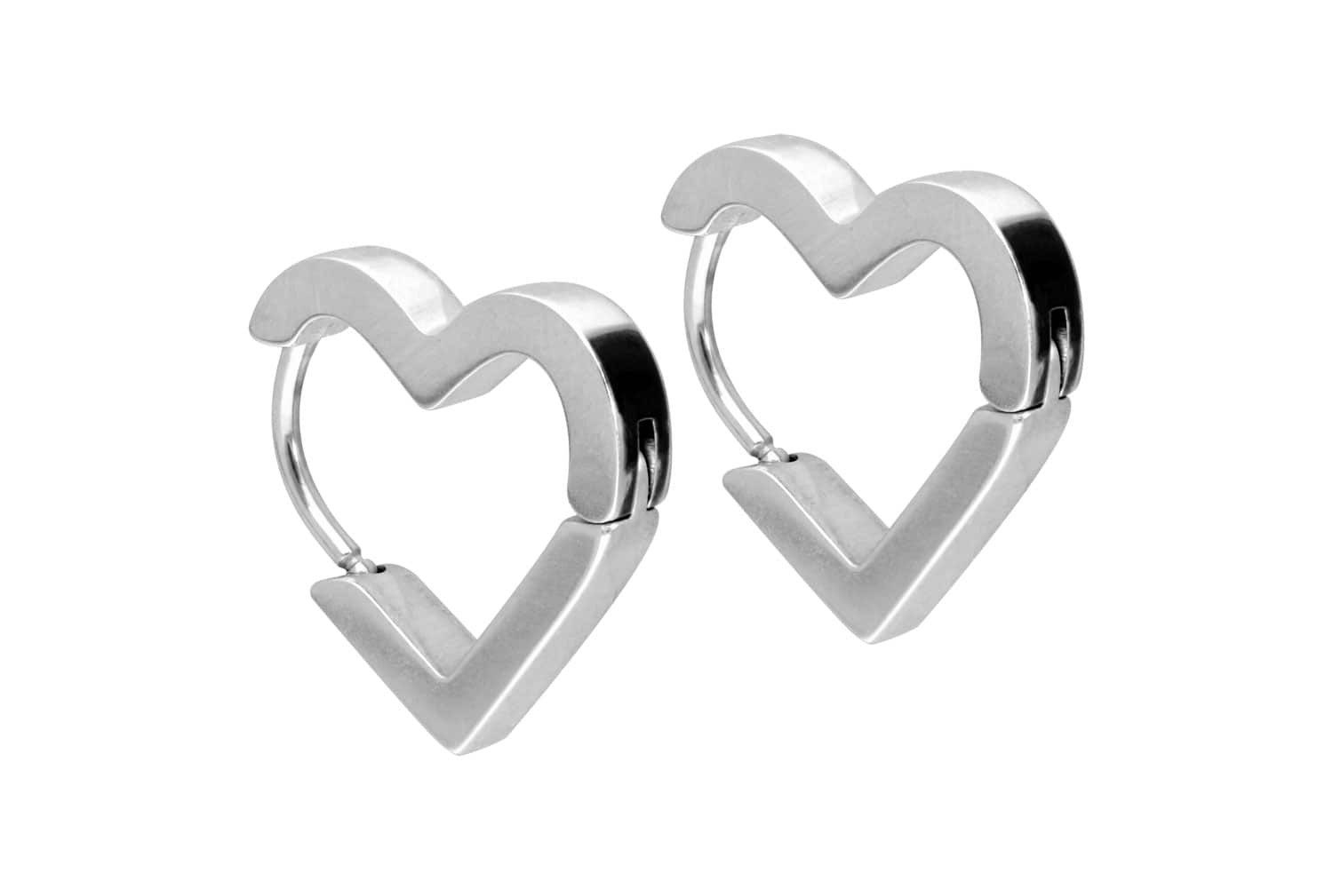 FILANGO Piercing-Set Chirurgenstahl Ohrclicker Creolen HERZ günstig online kaufen