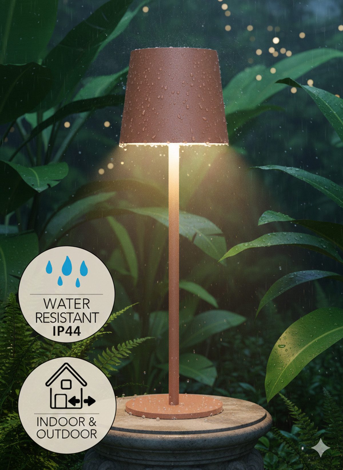 Coen Bakker Deco BV LED Außen-Tischleuchte Touch Tischlampe Dimmbar Akku IP44 Glatt Groß, Touch-Funktion, LED fest verbaut, Kaltweiß, Warmweiß, Tageslichtweiß – Bild 5 von 5