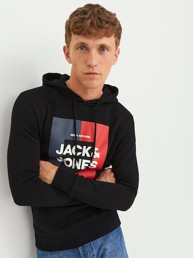 SWEAT Kapuzensweatshirt Jones & black HOOD JJOSCAR Jack
