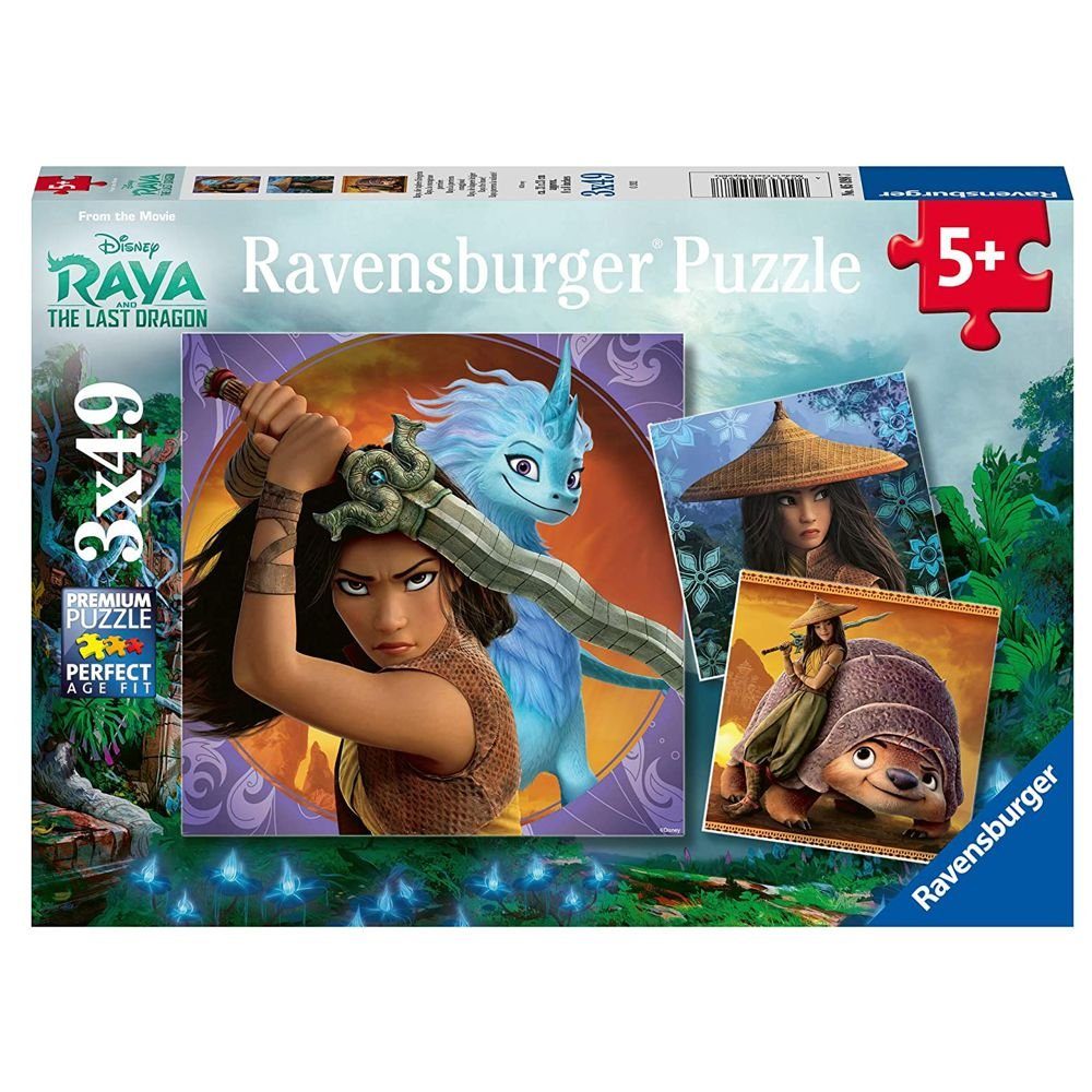 Disney Puzzle Puzzle Box 3 x 49 Teile Disney Raya und der letzte Drache, 49 Puzzleteile