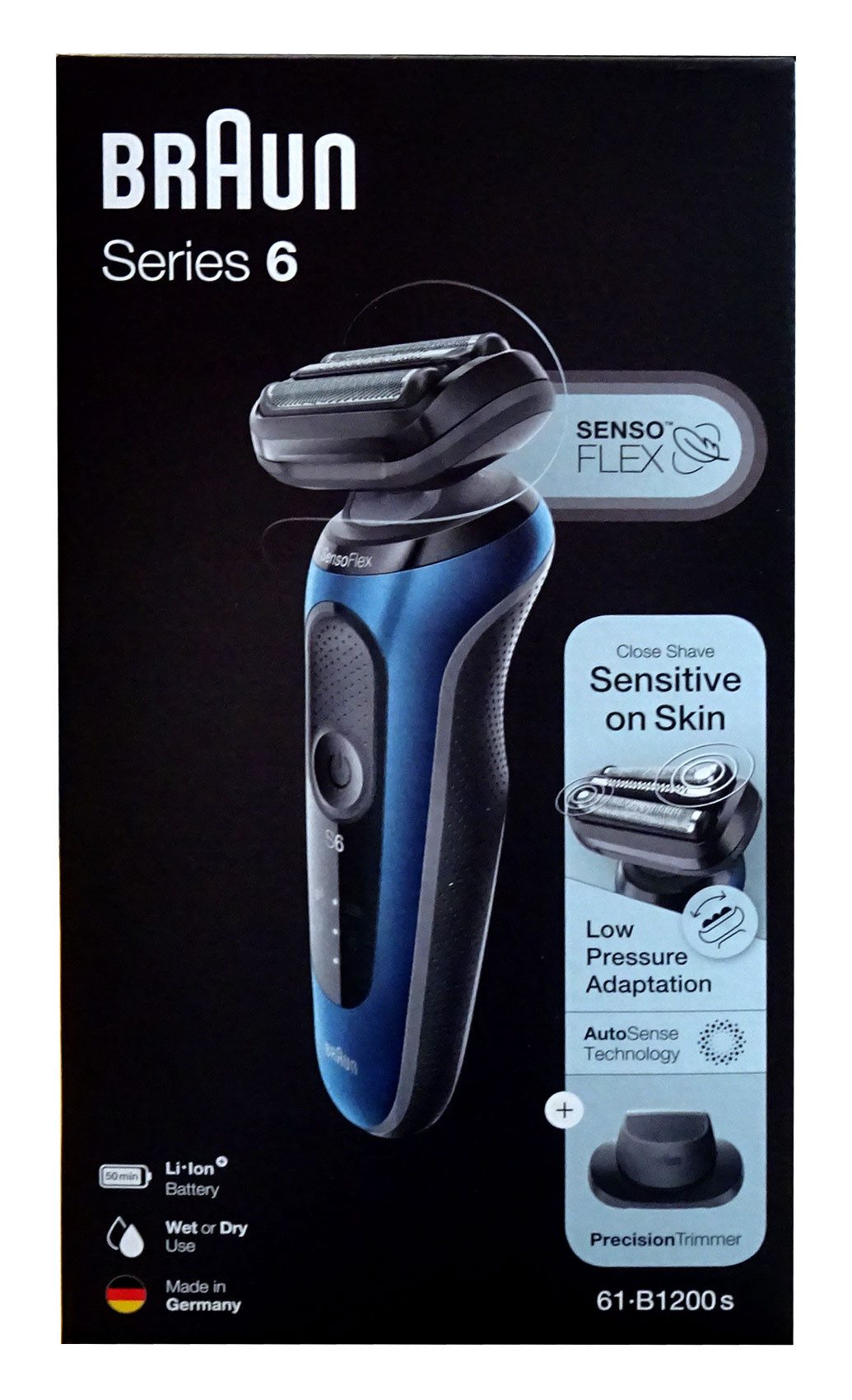 Braun Elektrorasierer Braun 61-B1200S Series6 Akku Rasierer blau