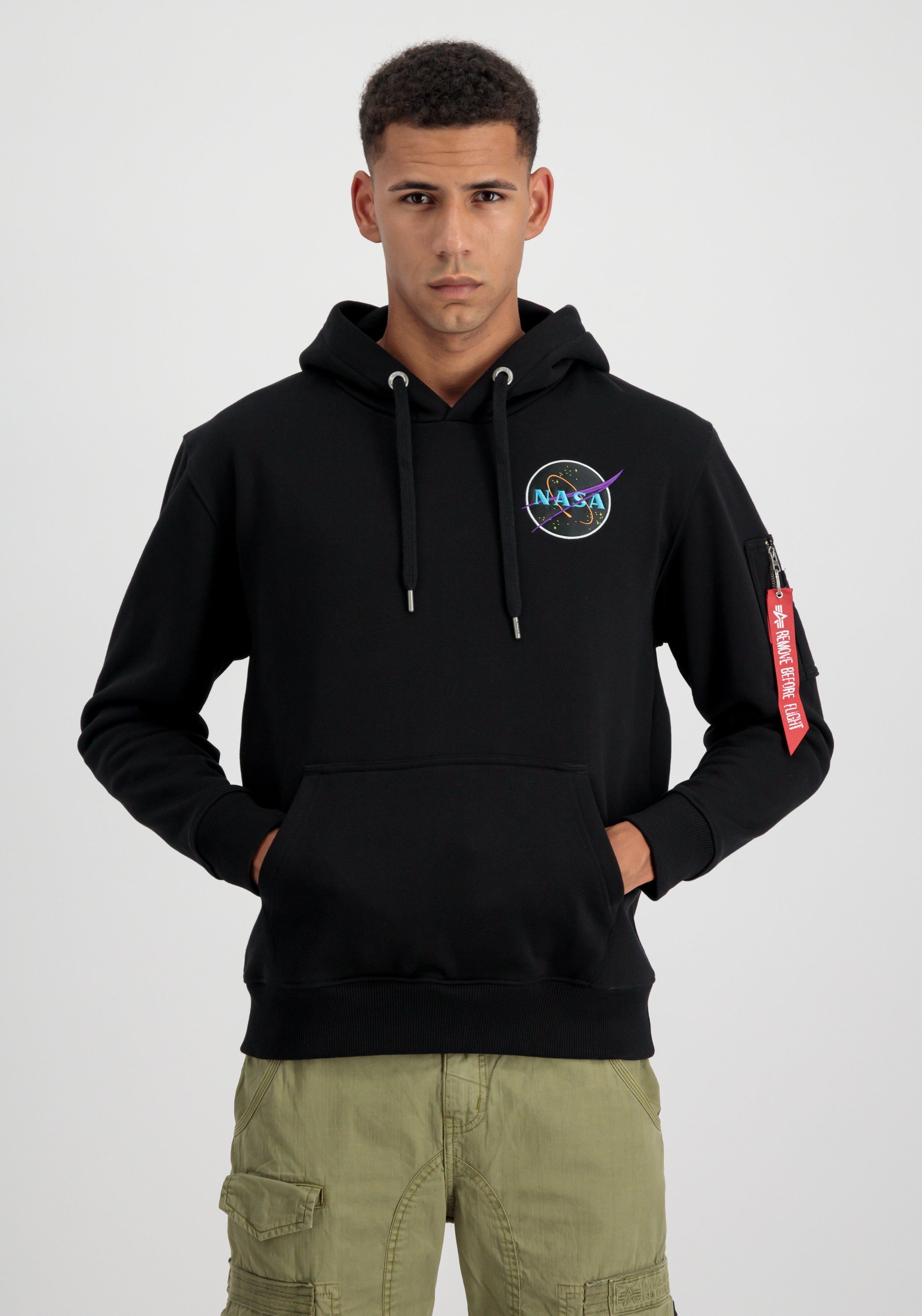 Hoody Alpha Side Alpha Industries Hoodie purple Industries black/neon Men - Dark Hoodies