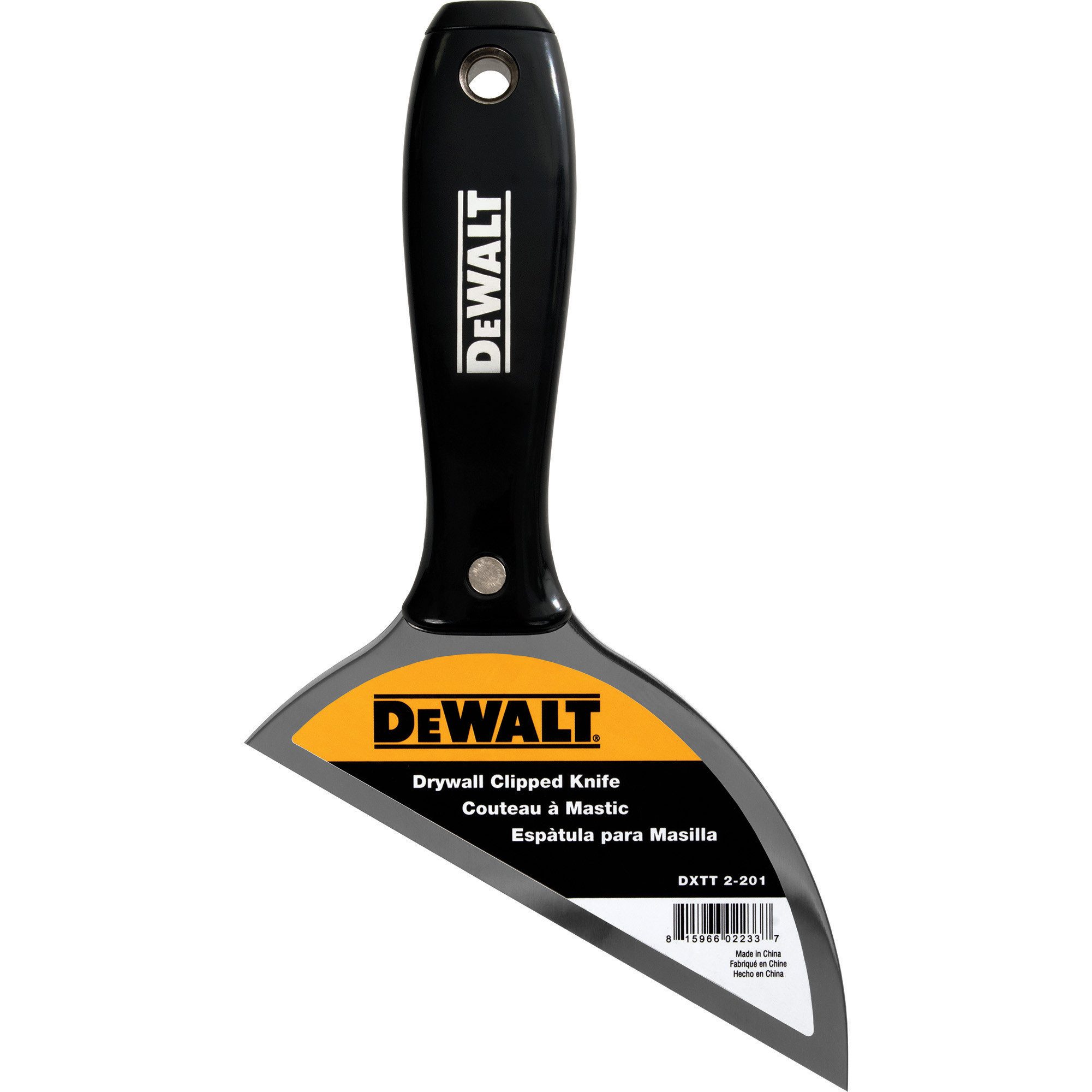 DeWalt Flächenspachtel DeWALT Edelstahl Spachtel mit 30° Nylon-Griff 152mm 2-201