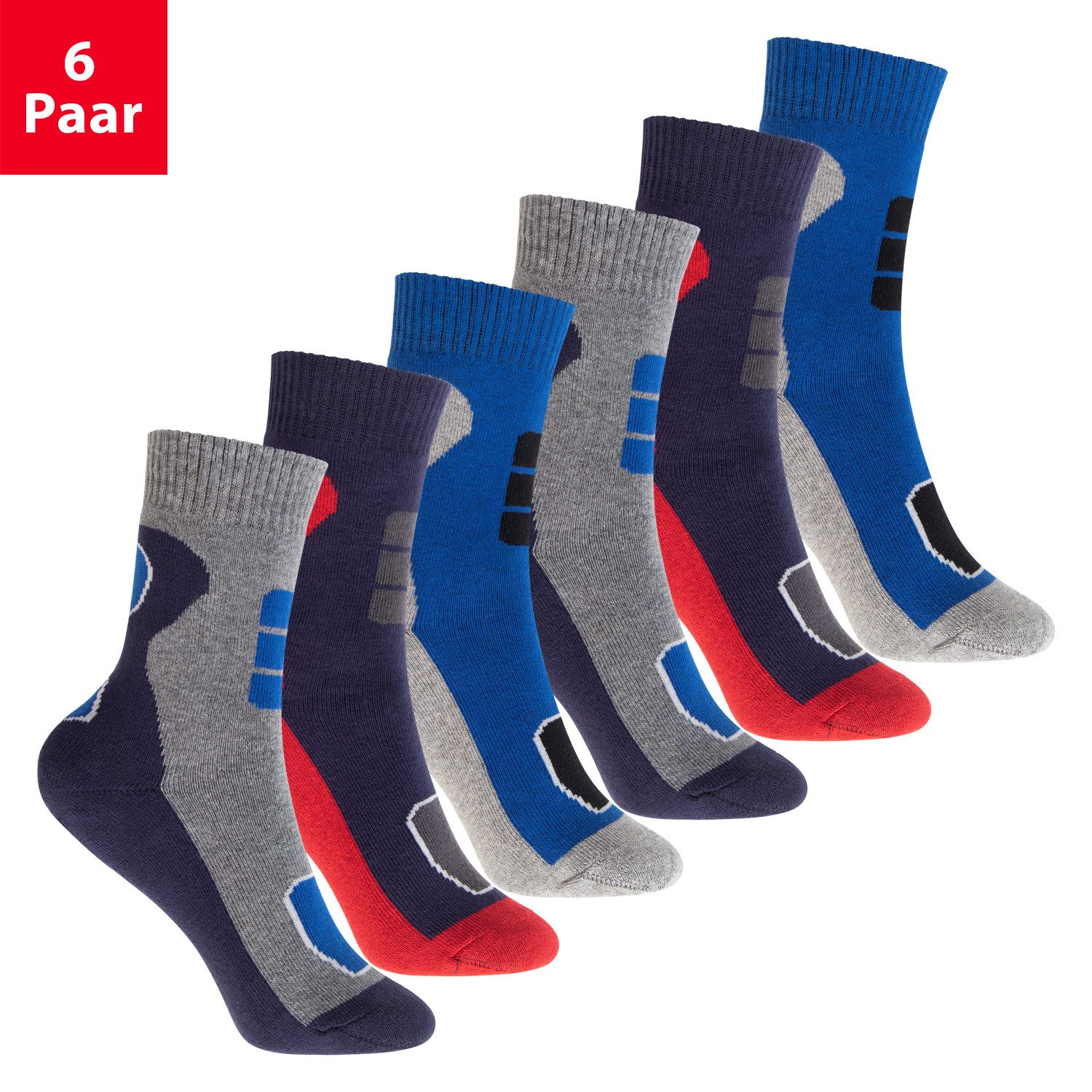 Footstar Thermosocken Bunte Kinder Outdoor Socken (6 Paar) Thermo Wintersocken