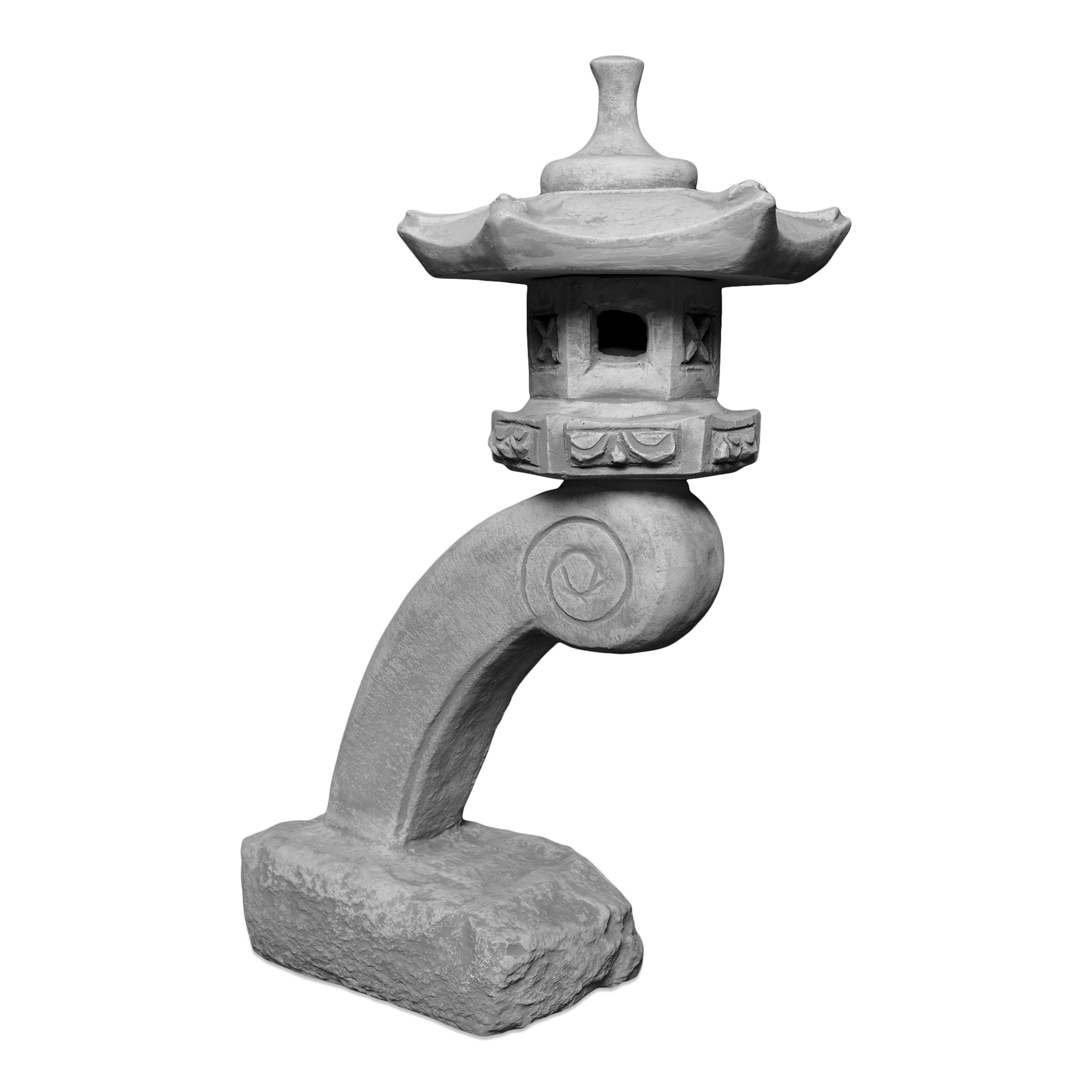 gartendekoparadies.de Gartenfigur Formschöne japanische Rankei Steinlaterne, H. 60 cm, 19 kg, Frostsicher