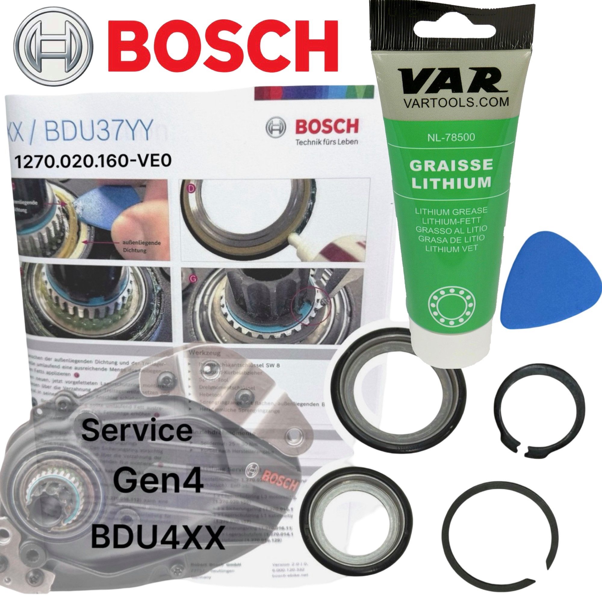 BOSCH Fahrradkurbel Bosch Ebike Motor Lagerschutzring Service Wartungs Kit Drive Unit Gen4