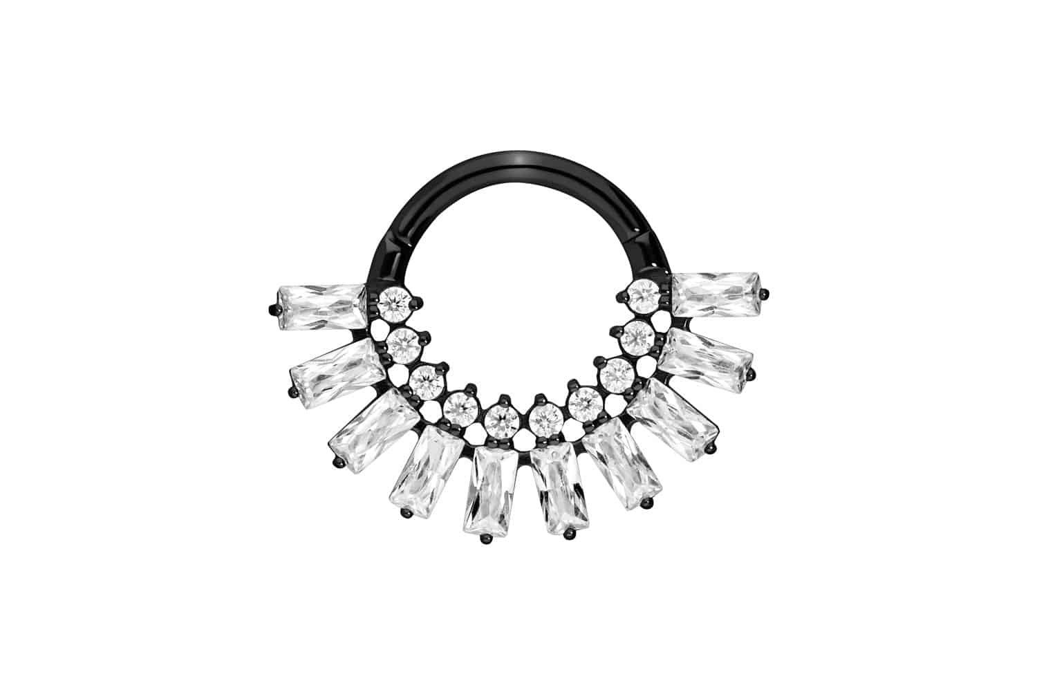 Piercing-Set Chirurgenstahl Segmentring Clicker KRISTALLSONNENSTRAHLEN