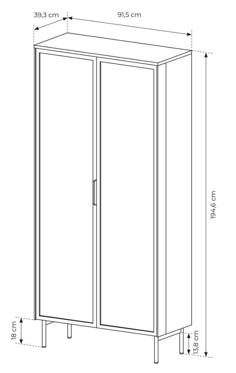 yourhouse24 Glasvitrine LUMI mit Schubladen & LED – Eiche Dunin oder Kaschmir Riffelglas
