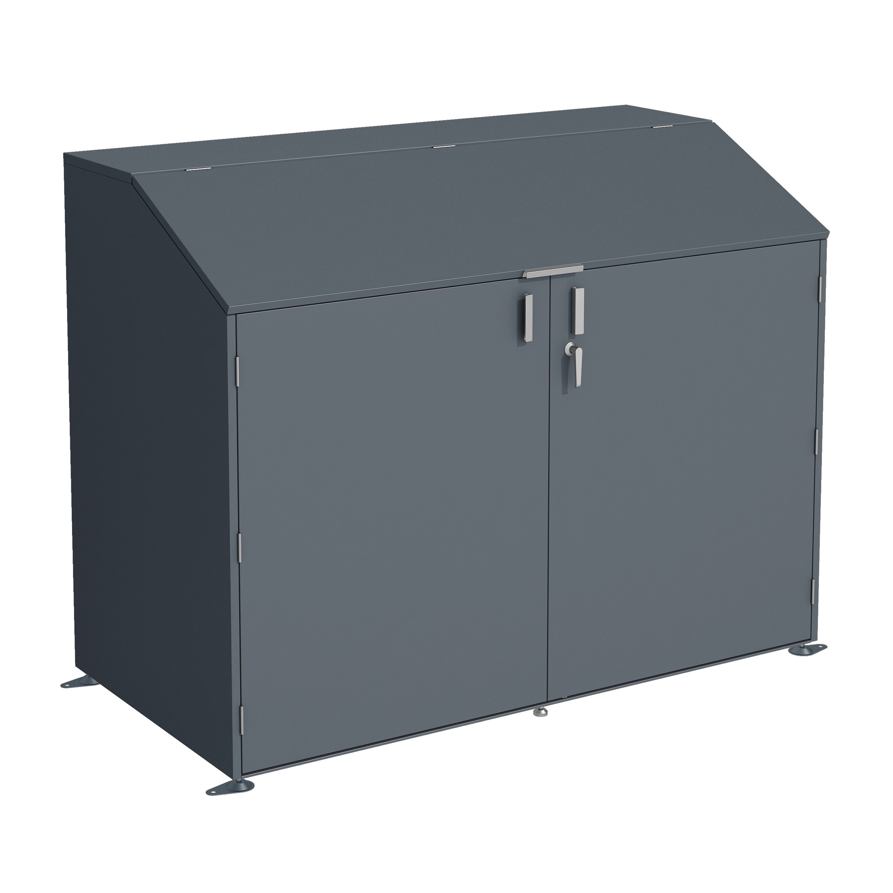 DEGAMO Fahrradbox FREIBURG, 200x100cm, Metall anthrazit, bis zu 4 Fahrräder