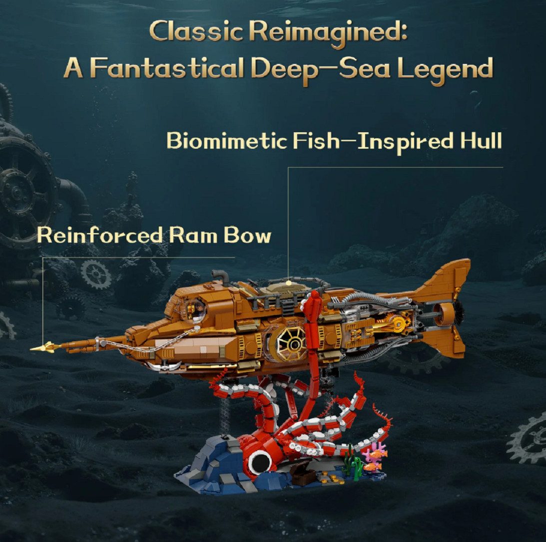 Pantasy Pantasy 85029 The Nautilus Steampunk U-Boot 2.252 Teile Konstruktions-Spielset, (2252 St)