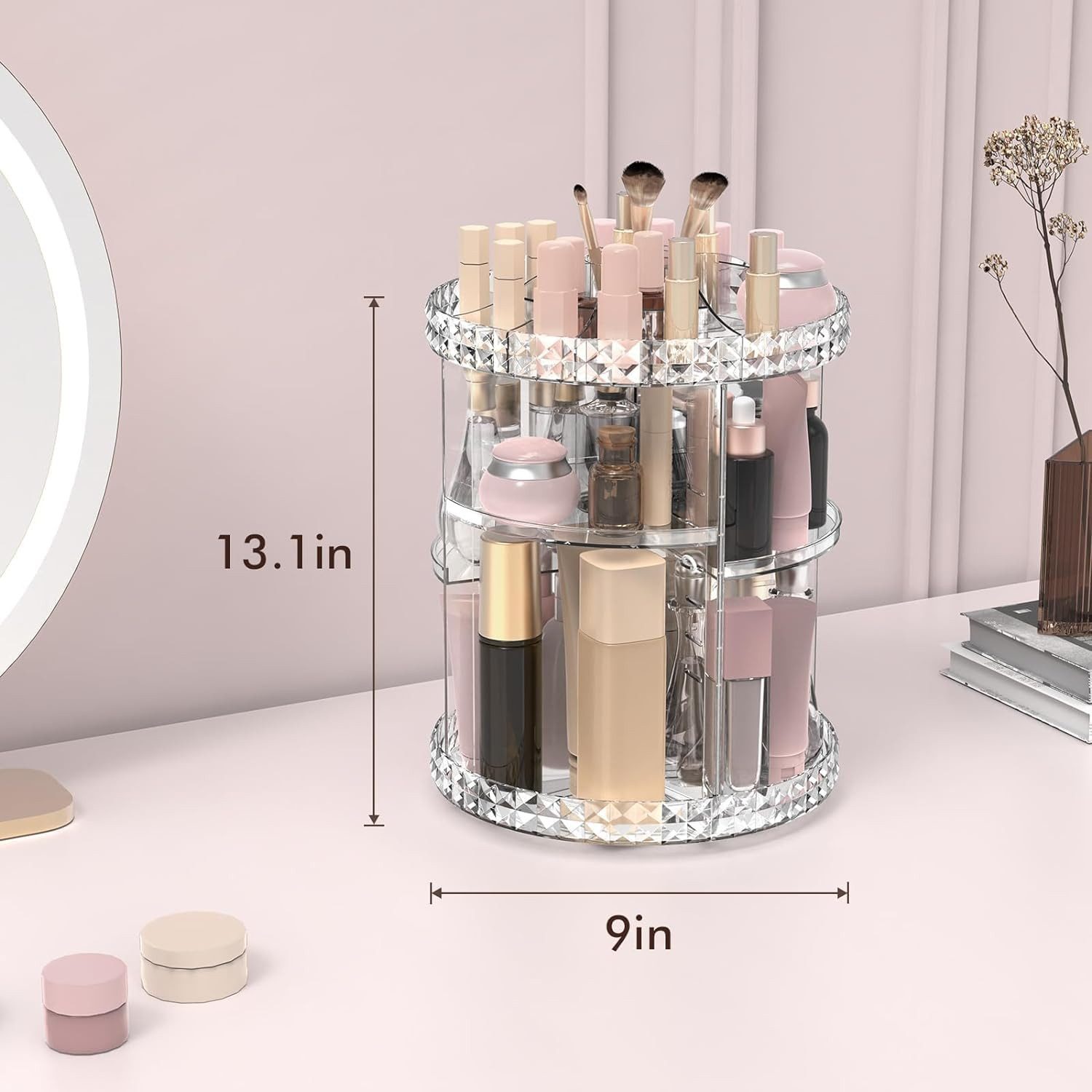 Refined Living Organizer 360° Drehbarer Make-up-Organizer, Schminktisch-Organizer (verstellbarer und multifunktionaler Schminktisch-Organizer, Skincare-Organize – Bild 5 von 5