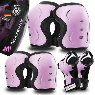 SKATEWIZ Protektoren-Set Schoner Inliner Geschenke für Kinder Knieschoner Erwachsene (Schützer Set Inliner skates Kinder und Rollschuhe, 6-tlg., Knieschoner Kinder - Inliner Schoner Erwachsene Schützer Inliner), Skateboard Schutzausrüstung Schlittschuhe Schoner