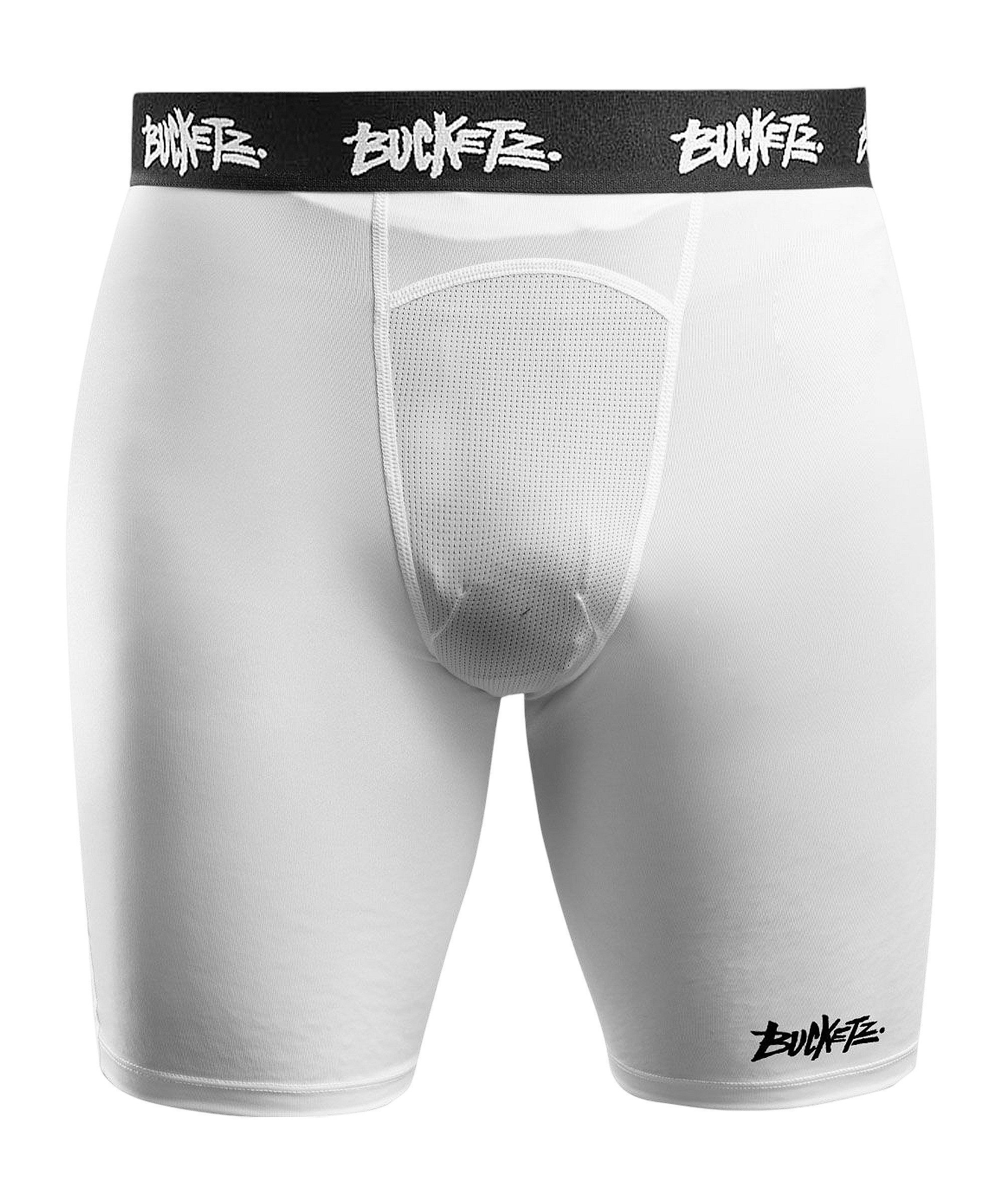 Bucketz Jogginghose Bucketz 9" Compression Short Weiß Shorts