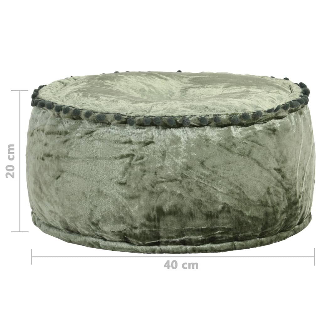 vidaXL Polsterhocker Pouf Rund Samt 40x20 cm Grün (1 St) – Bild 4 von 5