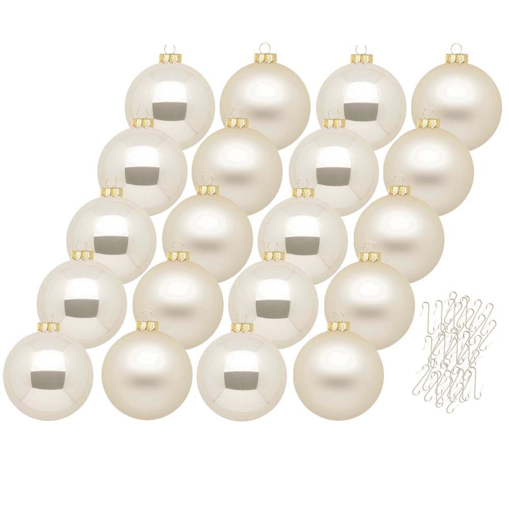 MAGIC by Inge Weihnachtsbaumkugel Weihnachtskugeln Champagne 20 Stk 6cm + Haken