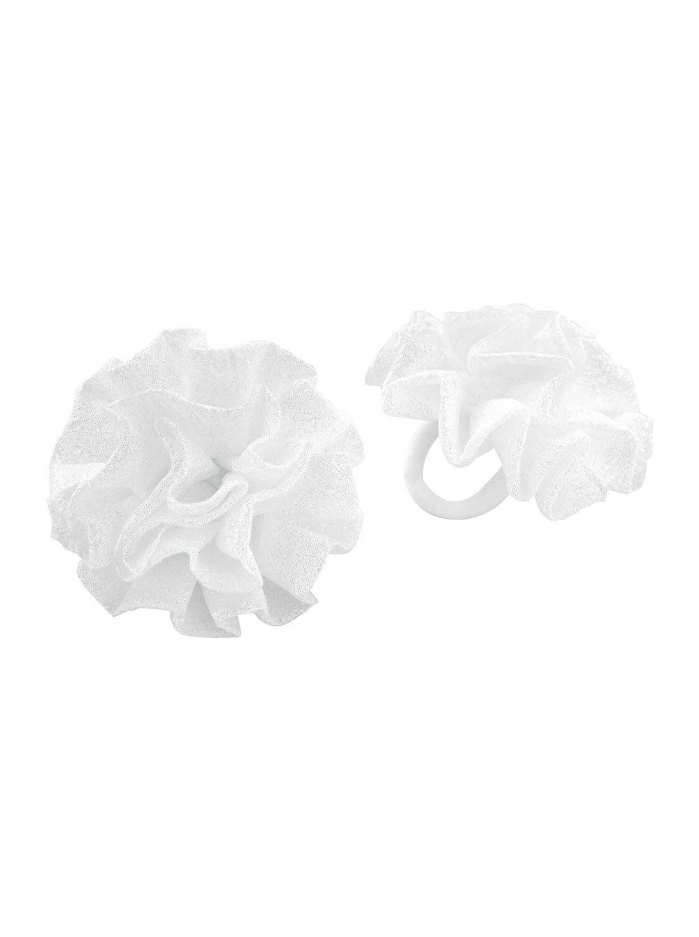 axy Haargummi Kinder Blumen Haargummis zur Kommunion in Weiss, 2 stück Haargummis, Kinder Haarschmuck Haargummi mit Stoffblumen