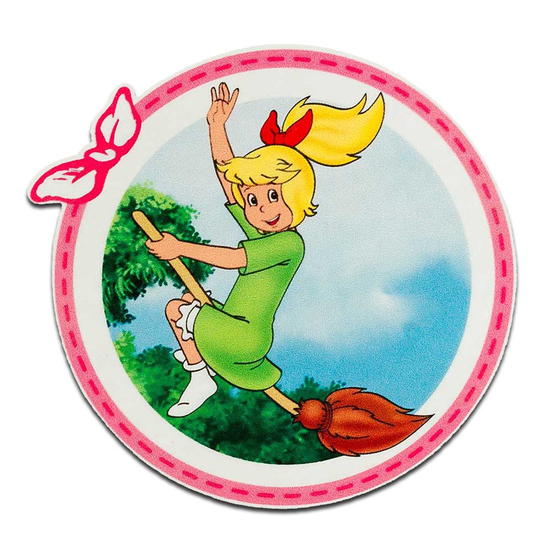 Bibi Blocksberg Aufnäher Bügelbild, Aufbügler, Applikationen, Patches, Flicken, zum aufbügeln, Polyester, Mono-Quick Bibi Blocksberg Kartoffelbrei - Größe: 7 x 7 cm