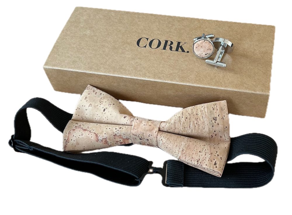 LK Trend & Style Fliege Set mit Manschettenknöpfen aus Kork Herren Accsessoires (2-St., Fliege + Manschettenknöpfe) festlich elegant dieses Set ist etwas ganz Besonderes