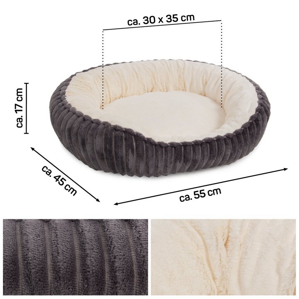 Wallace & Jones | Hundekissen große Hunde waschbar, ca. 130 x 90cm, Hunde Liegematte Cardi, Liegedecke XXL, Hundematte samtartiges Breitcordstoff, Farbe beige