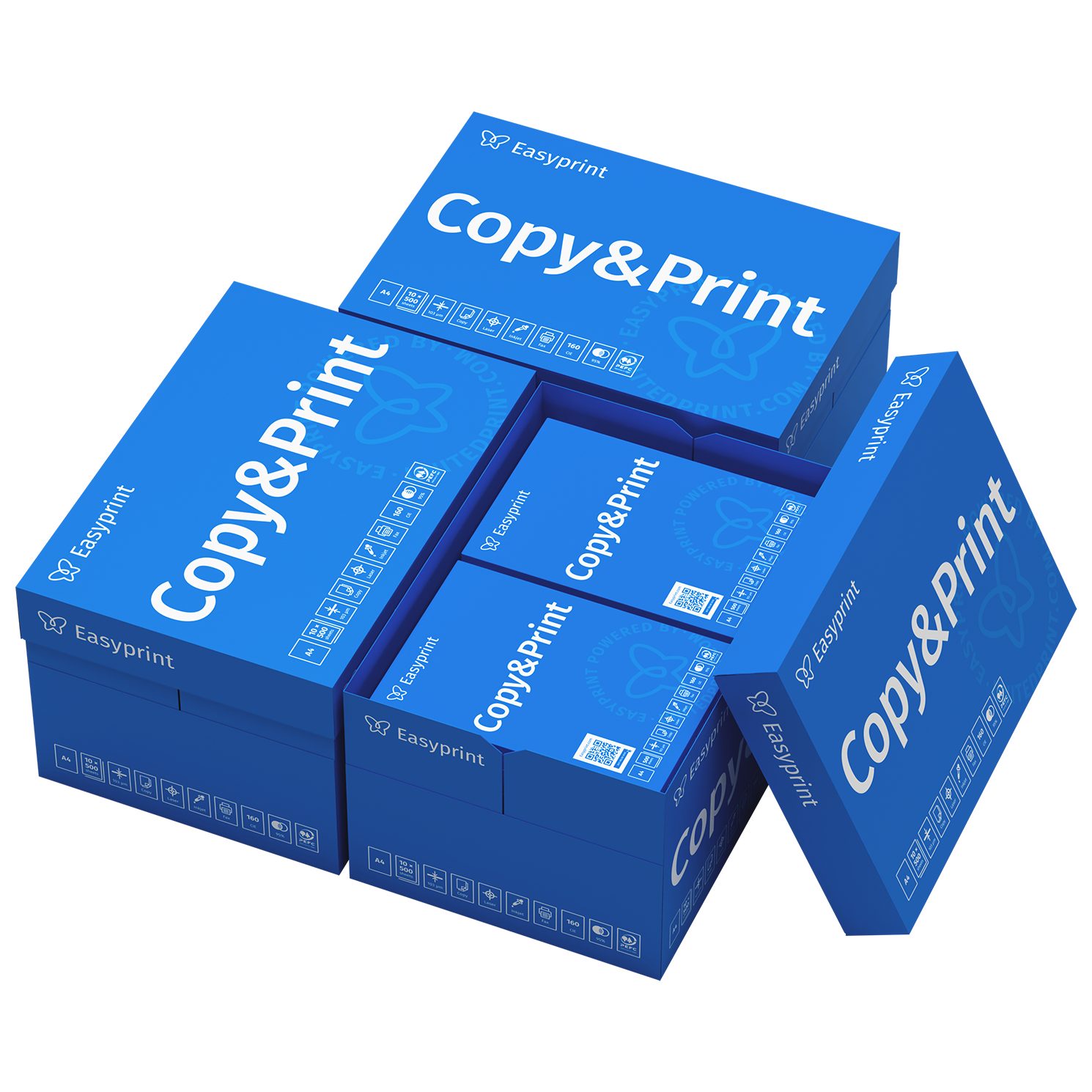 Easyprint Drucker- und Kopierpapier Kopierpapier 15000 Blatt A4 Premium Hochweiß CIE 160 Testsieger PEFC