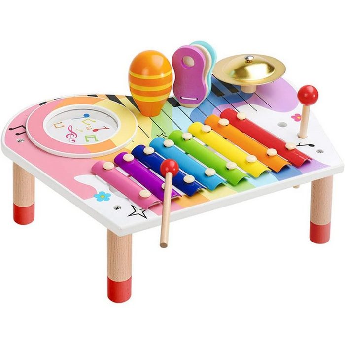 BeebeeRun Spielzeug-Musikinstrument Harmonisches Xylophon für Kinder aus Holz Musikinstrument für Mädchen und Jungen ab 3 Jahren