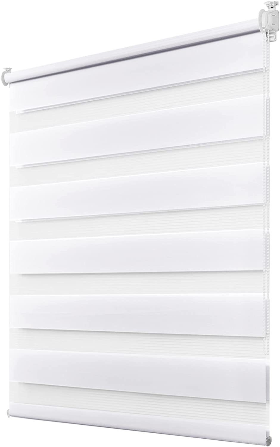 Doppelrollo Fensterrollos Ohne Bohren, Vkele, 130cm/160cm, klemmfix,klemmträger, Sonnenschutz, Lichtdurchlässig und Verdunkelnd.