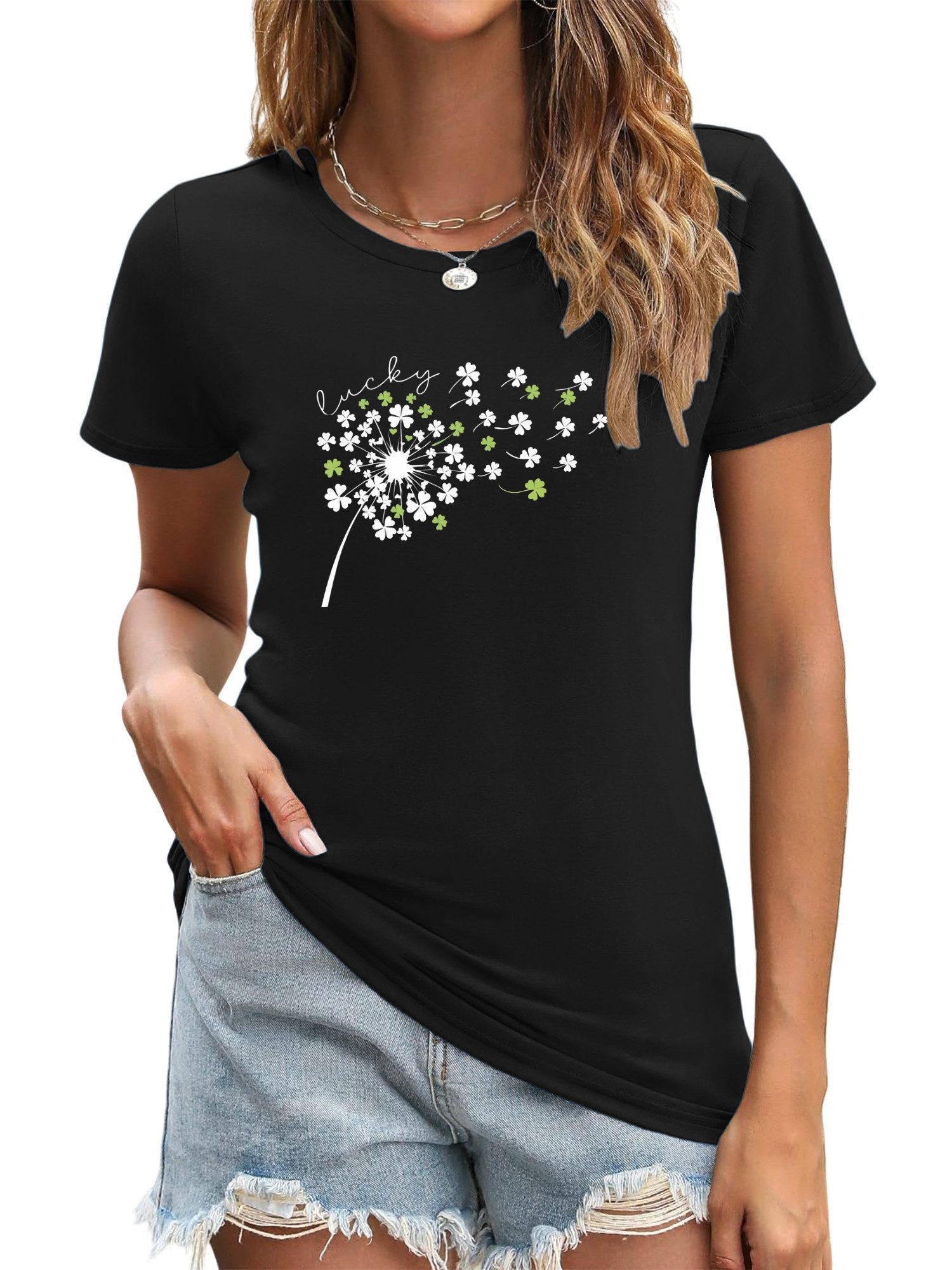 PYL Kurzarmshirt Damen Sommer Casual T-Shirt günstig online kaufen