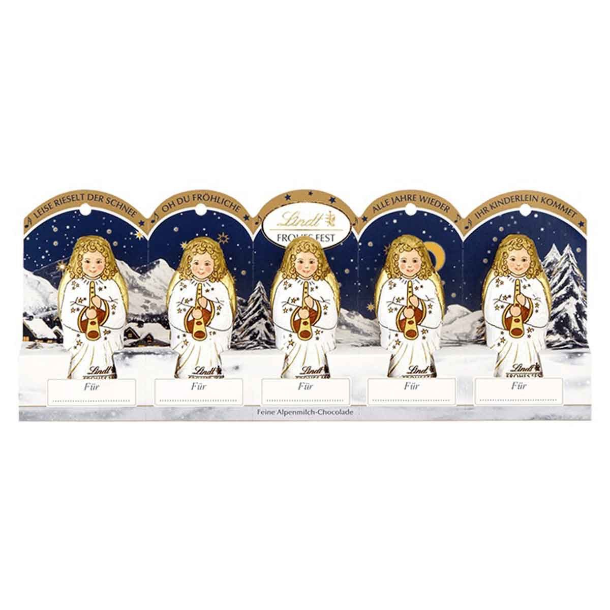 LINDT Schokolade, Lindt Mini Engel Figuren aus Alpenvollmilch Chocolade 50g 3er Pack