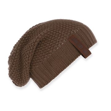 Knit Factory Strickmütze Coco Mützen One Size Glatt Braun (1-St) Mütze Strickmütze Kopfbedeckung Hut Wollmütze