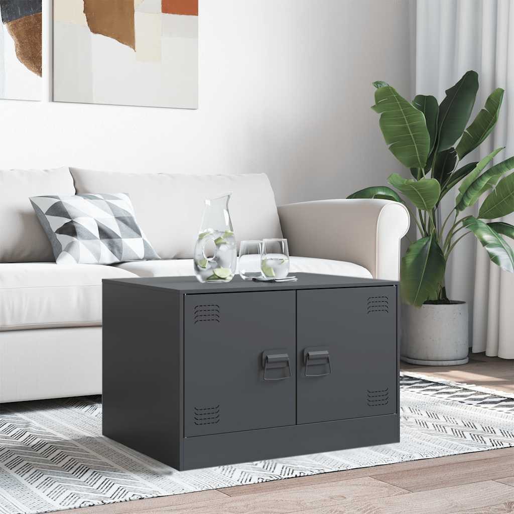 vidaXL Couchtisch Couchtisch Anthrazit 67x50x44 cm Stahl (1-St)