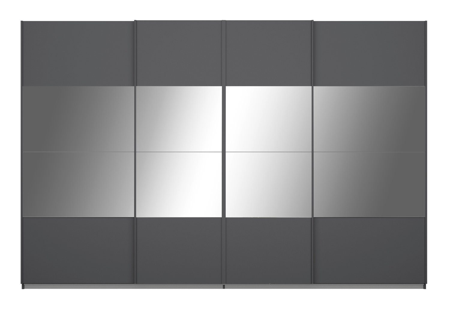 Grau x cm H Schwebetürenschrank 316 LAGOS, Metallic, cm, Türen, B Spiegel LIV'IN 4 230 mit