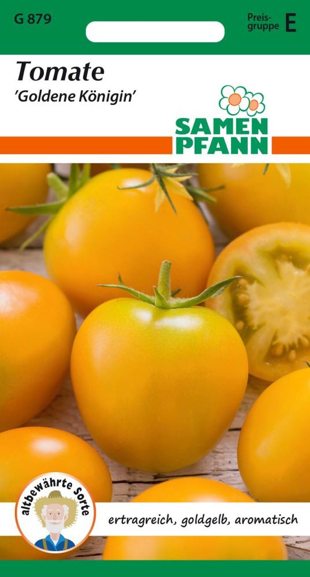 SAMEN PFANN Gemüsesamen Tomate, Goldene Königin - Saatgut Tomaten Samen, Solanum lycopersicum, var. Goldene Königin