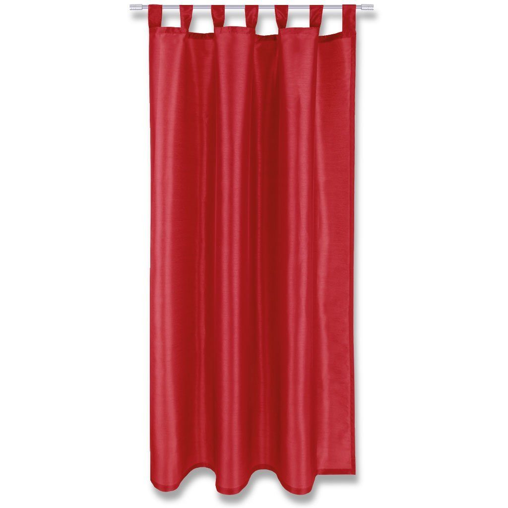 Vorhang, Arsvita, Schlaufen (1 St), blickdicht, Microfaser, Blickdichter Dekoschal mit Schlaufen (Schlaufenschal), Fertiggardine Alessia in vielen Größen und Farben Rot