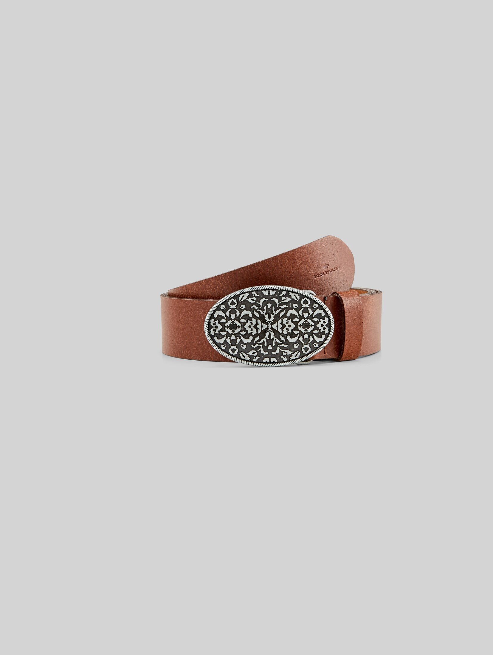 TOM TAILOR Ledergürtel Belts TTTAYLOR Plus Size - Ledergürtel mit Koppelschließe