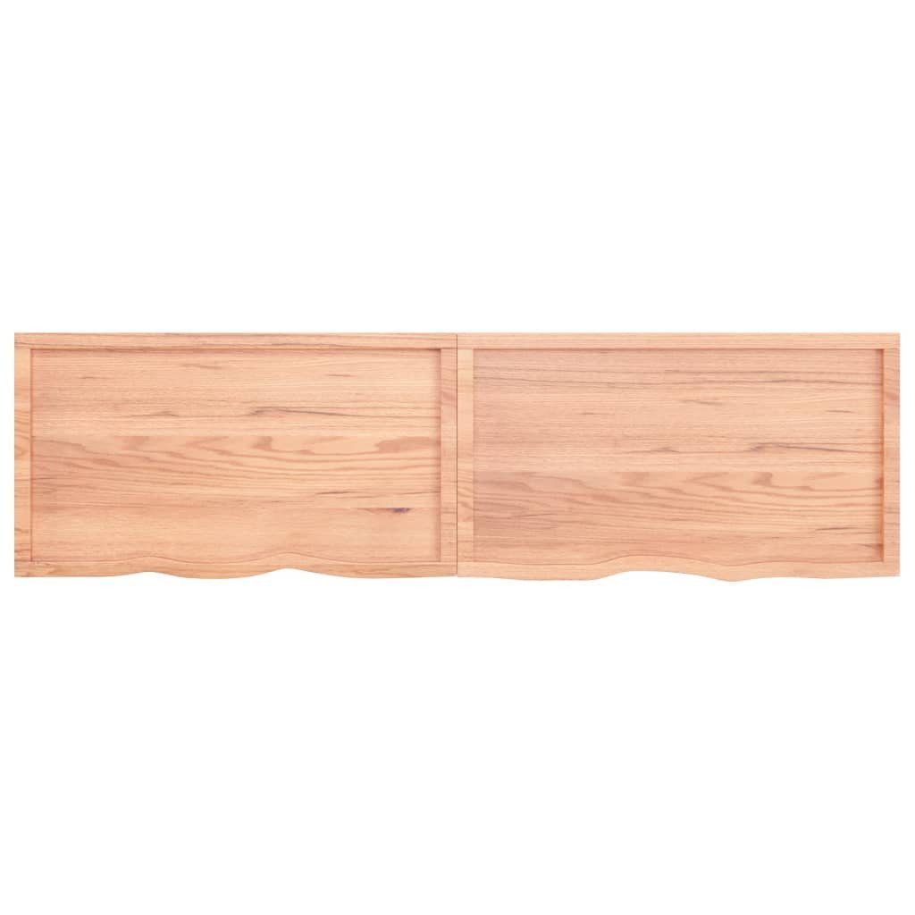 Tischplatte Hellbraun 220x60x(2-4)cm Massivholz Behandelt furnicato Eiche