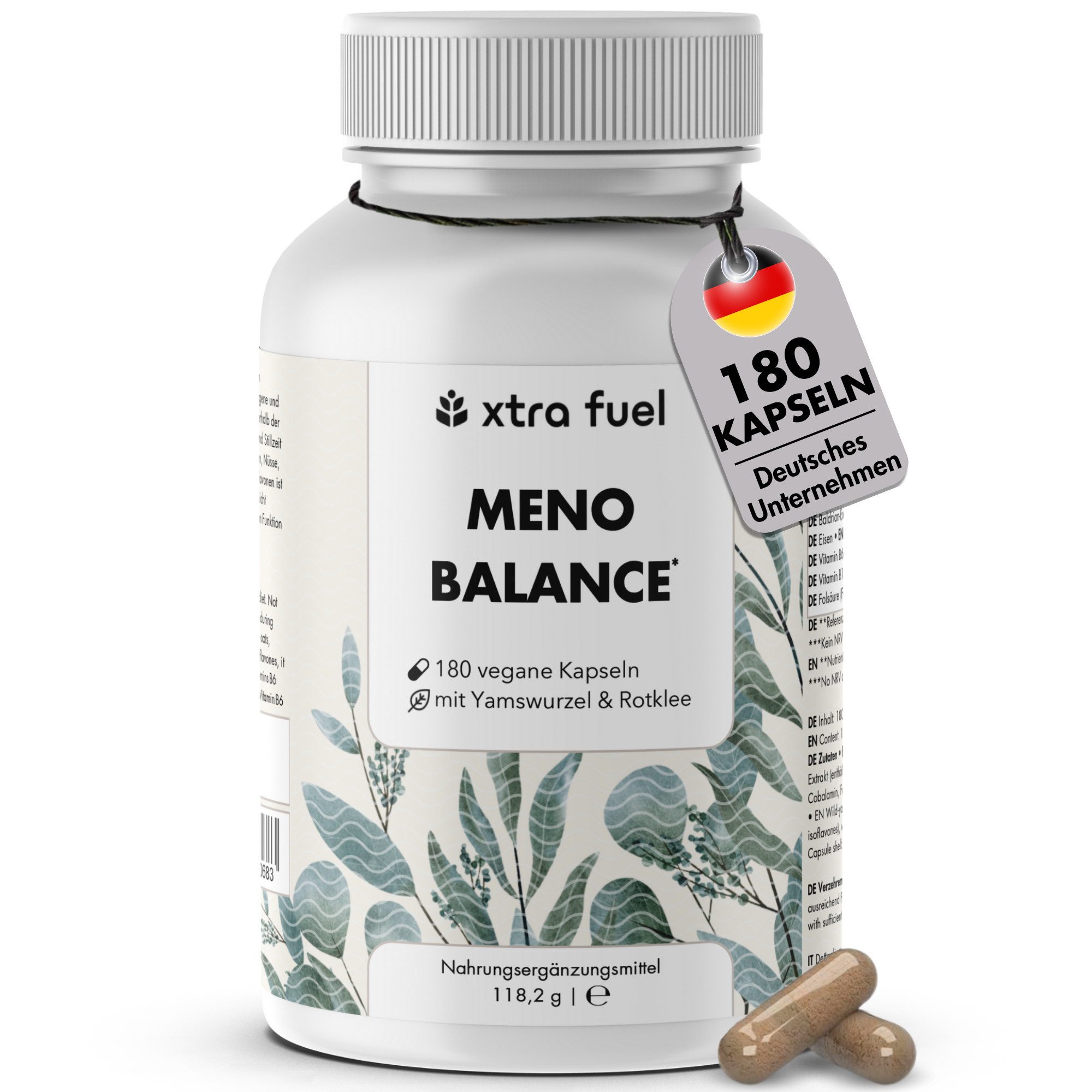 XTRA FUEL Wechseljahre Kapseln - Meno Balance - Laborgeprüfte Formel mit Yams Kapsel, 118.2 g
