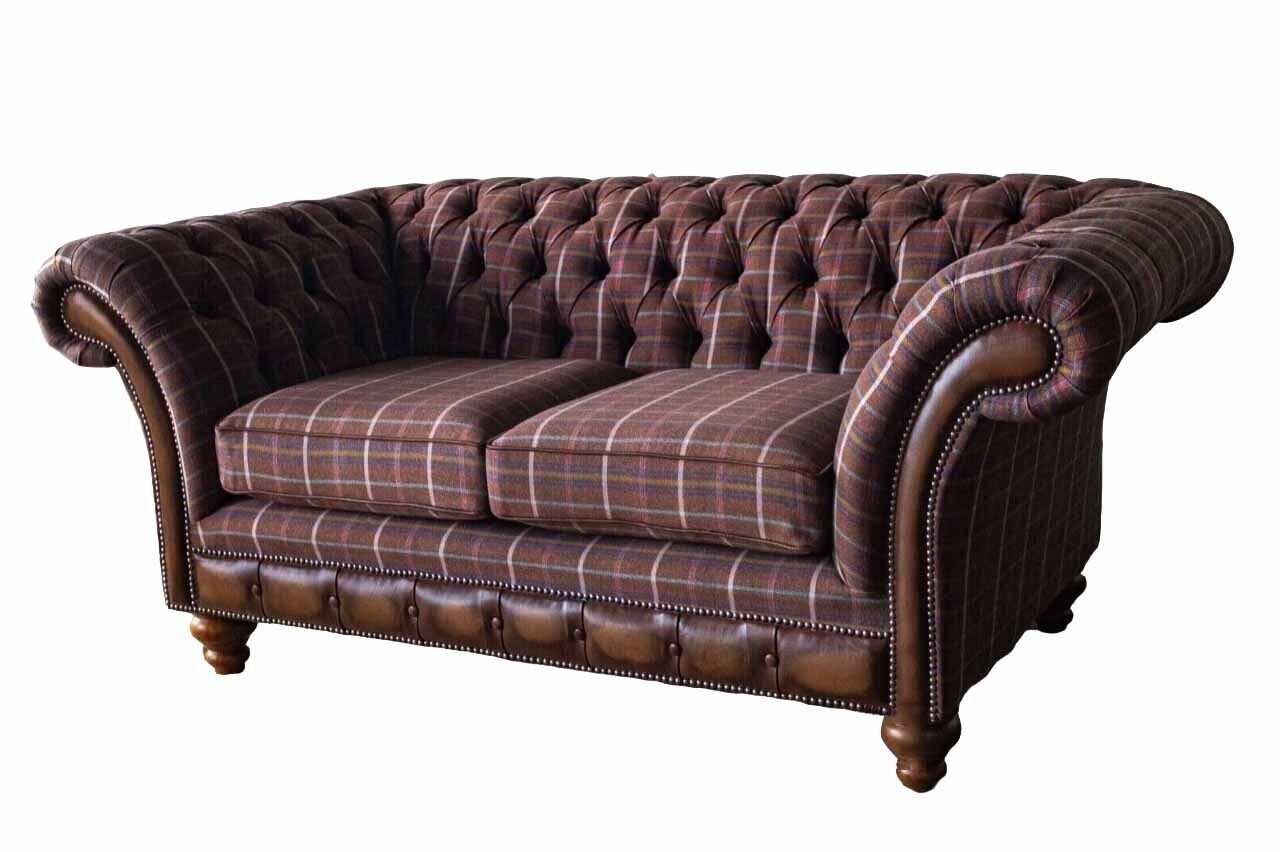 JVmoebel Sofa Brauner Chesterfield Sitzer 2 Polster Couch, Made Europe in Möbel Sofa Zweisitzer