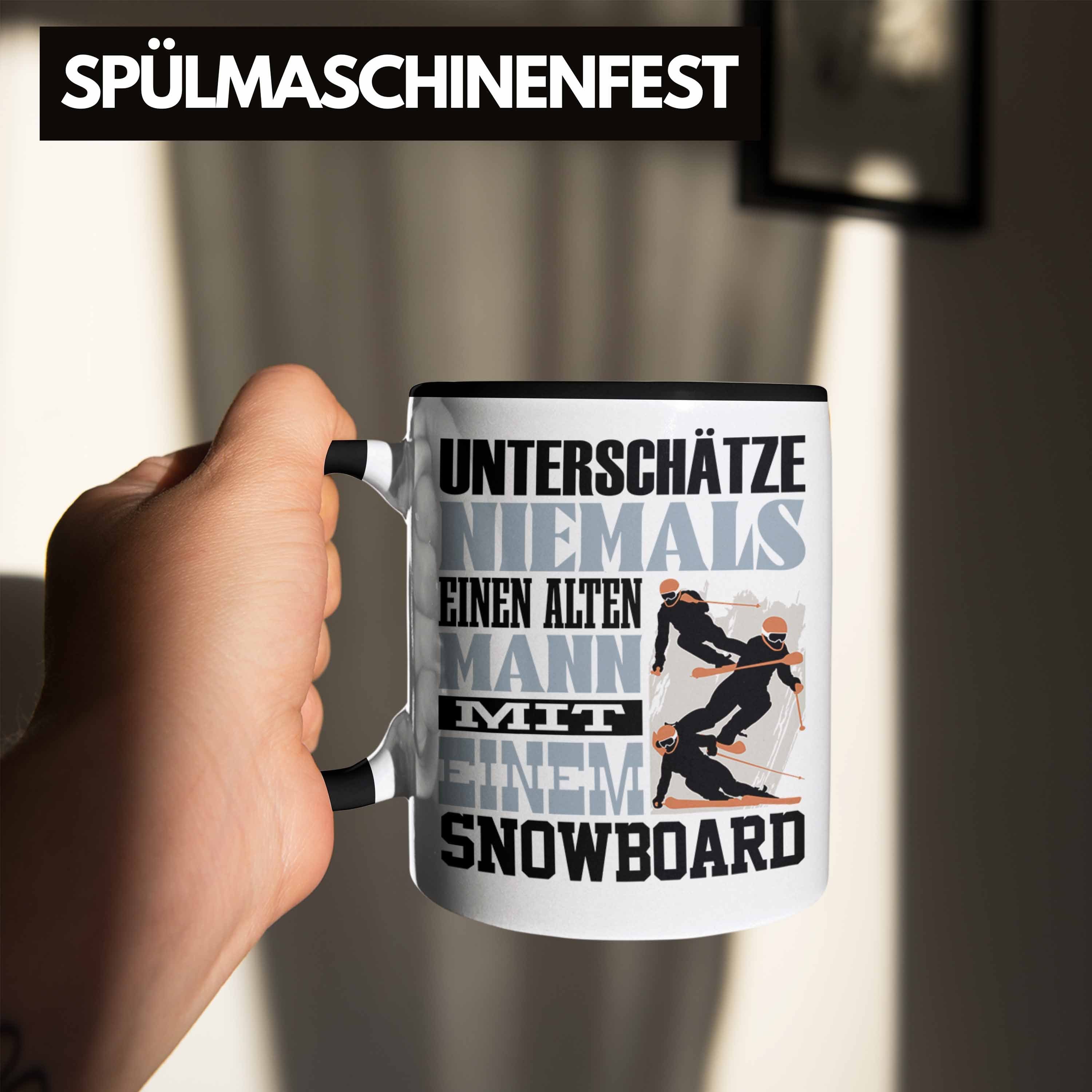 Snowboard Geschenk Schwarz Snowboardfahrer Trendation für Untersch Lustiger Spruch Tasse Tasse