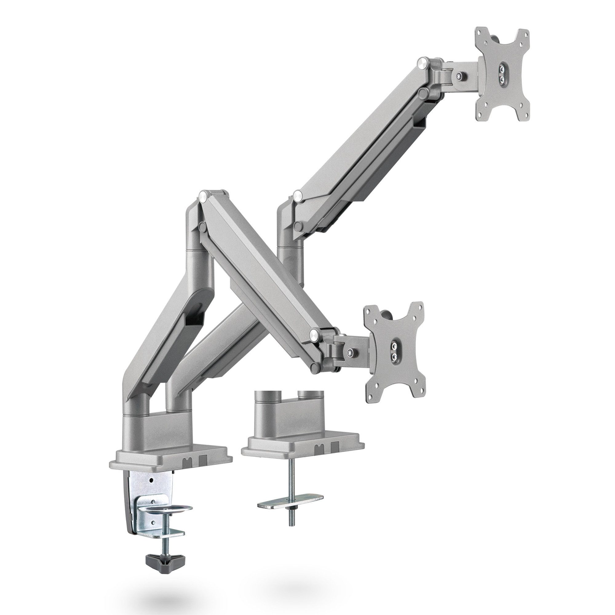 Ergolutions Monitor-Halterung Dual Gasdruck Monitorarm, (5 Jahre Garantie / Gegendruck einstellbar / Kabelkanal)