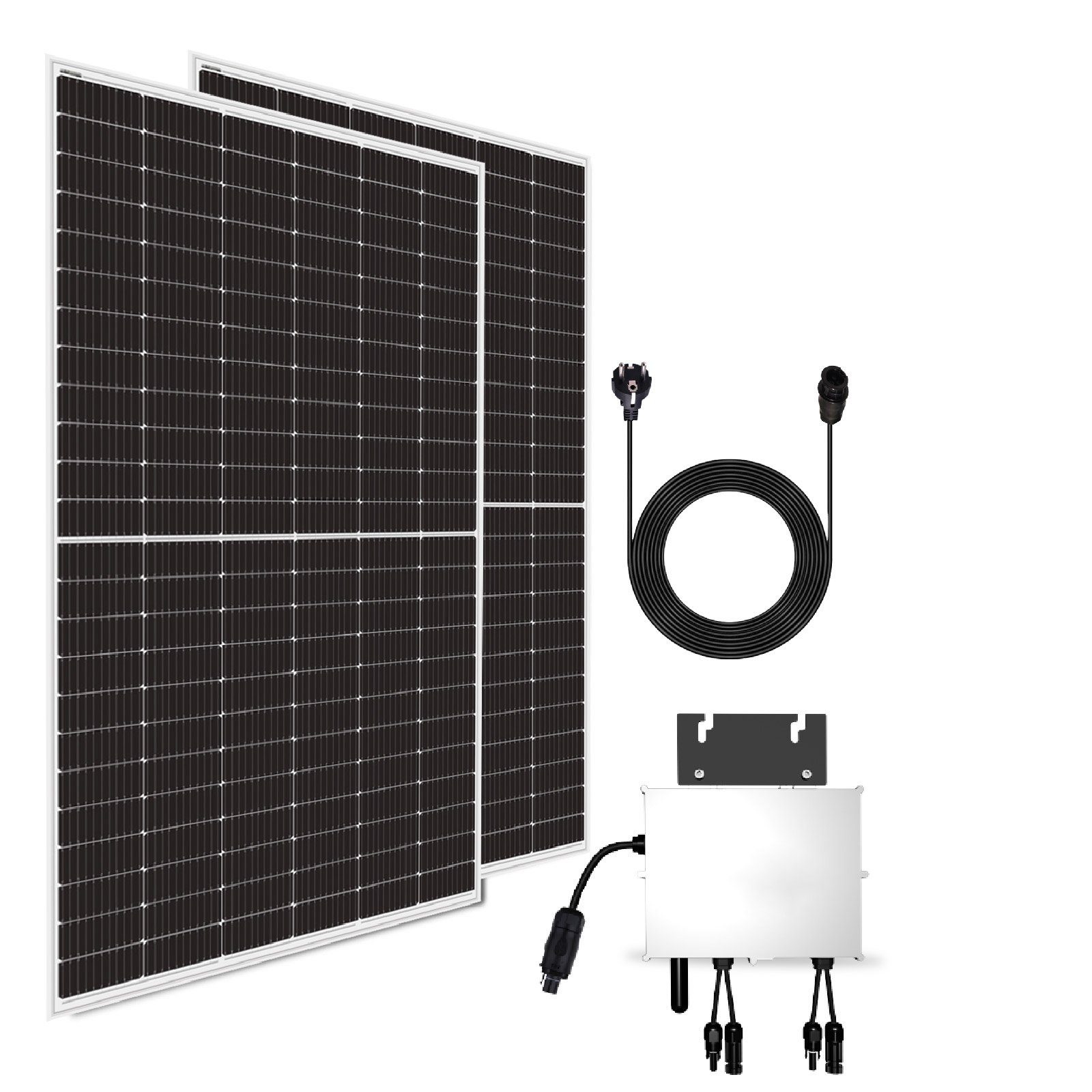 EPP.Solar Solaranlage 760W Balkonkraftwerk Komplettset mit 380W Silber Solarmodule, NEP 800W WIFI Wechselrichter und 10m Schuckostecker
