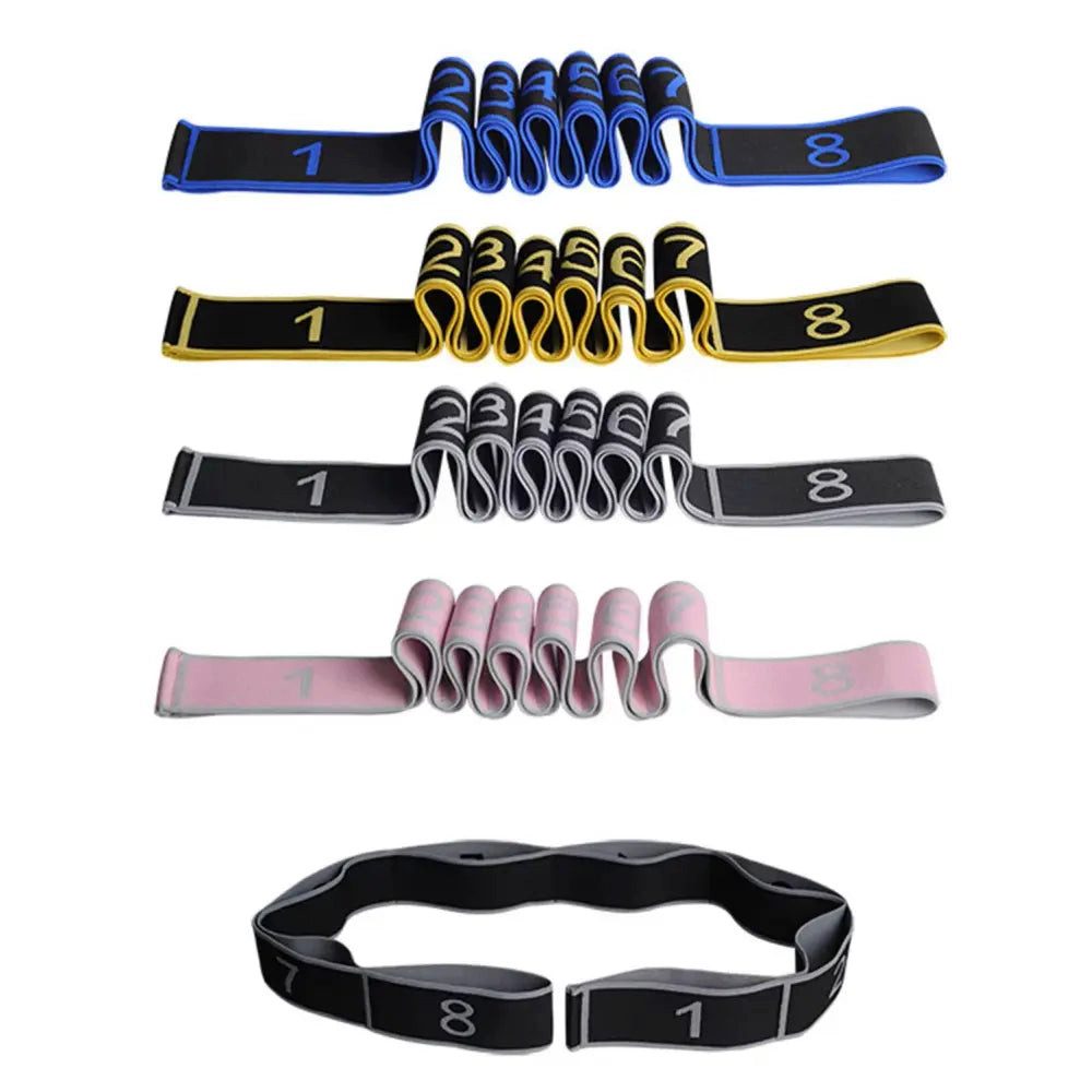 Sport-Knight® Trainingsbänder Widerstandsband, 8-Schlaufen Dehnband – ideal für Yoga, Pilates & Reha