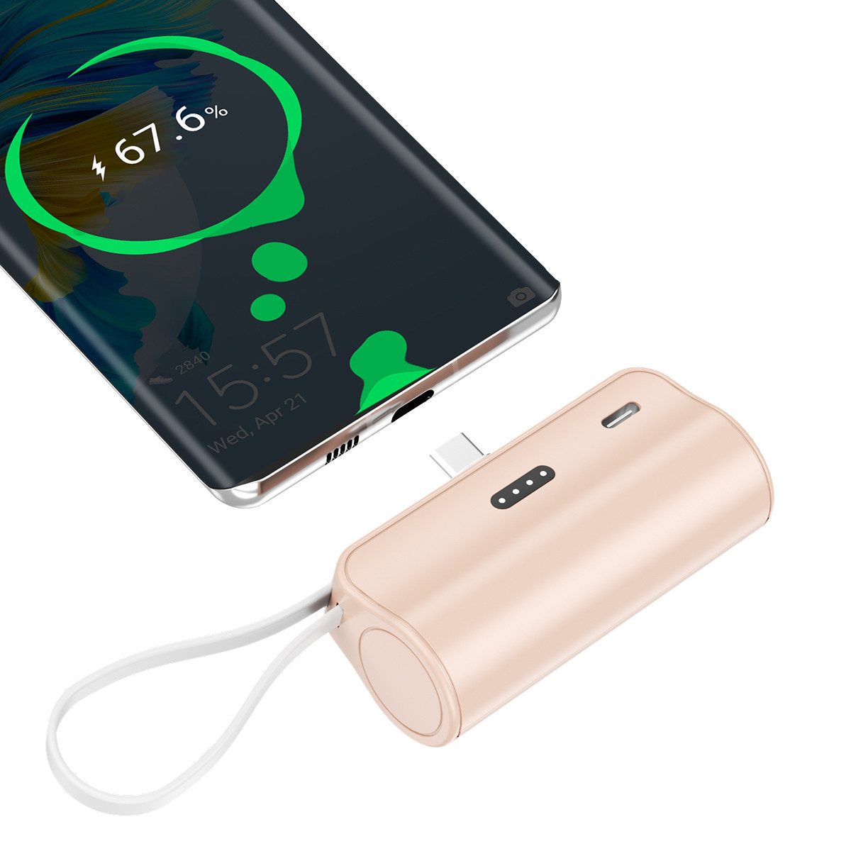 AeroAxis 2 in 1 5000mAh Powerbank Tragbar Ladegerät Externer Akku für Handy Powerbank 5000 mAh, Kompakt & Leicht, Ideal für Reisen,Outdoor