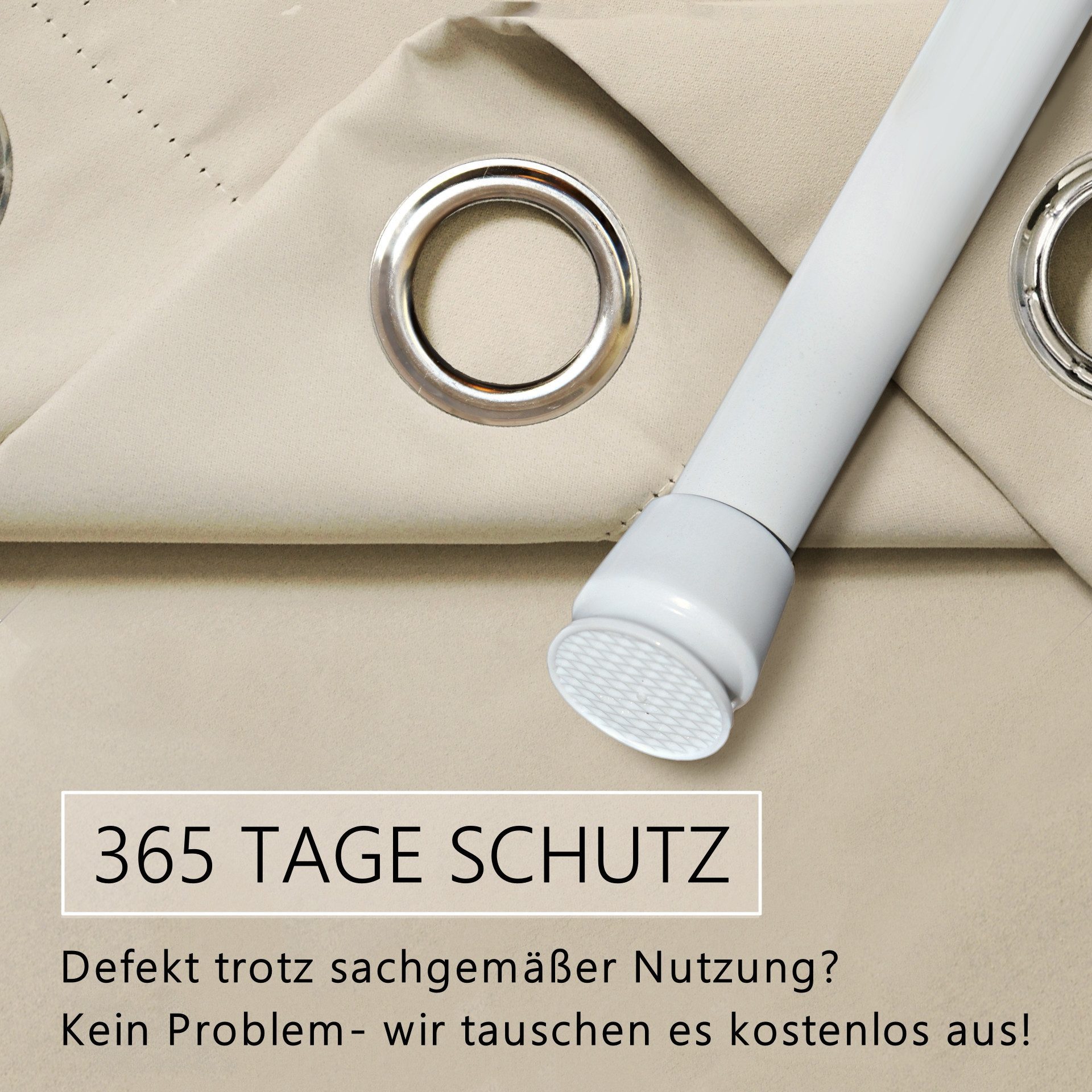 tinycurtains Türvorhang für alle gängigen Türgrößen, Thermovorhang (ohne Stange) Türgardine (1 St), Ösen, abdunkelnd, 100% Polyester, modern blickdicht beige Dr – Bild 5 von 5